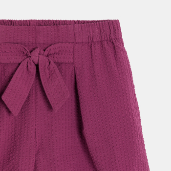 شورت مطرز بنفسجي سادة للفتيات